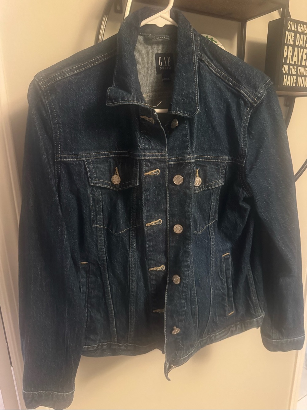 GAP Women's Dark Blue Denim Jacket size large